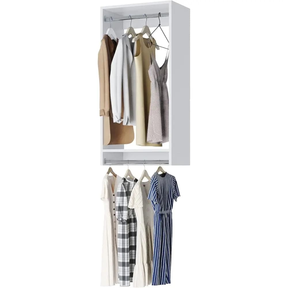 White 30 Wide Hanging Closet Organizer with Storage Shelves