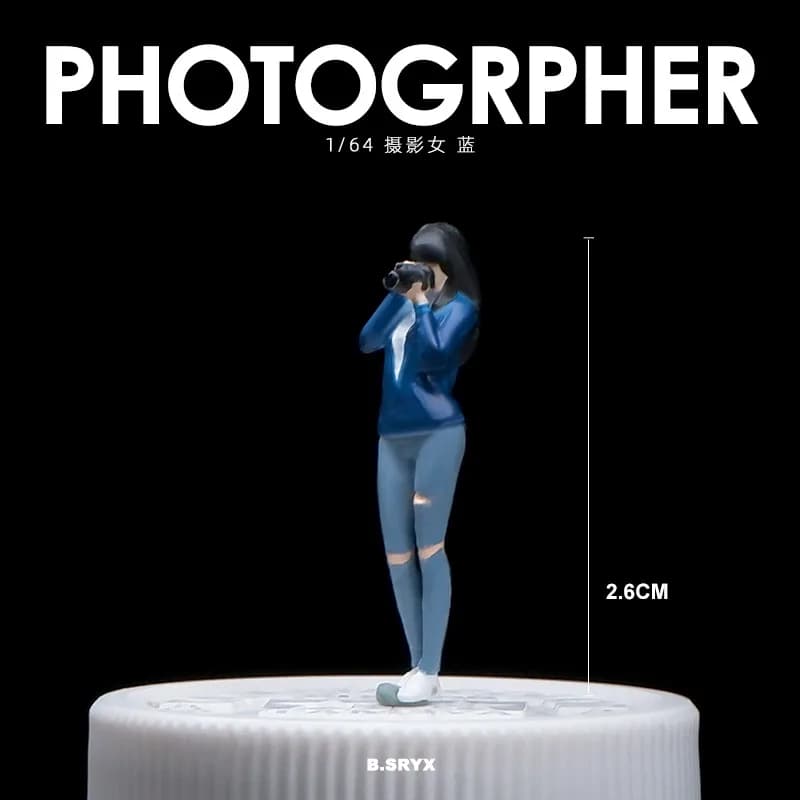 Simulazione Blu Fotografia Ragazza Miniatura Figura In Resina Modello Kit 1/64 Persone Diorama Accessori Fai Da Te Layout di Scena Modellismo