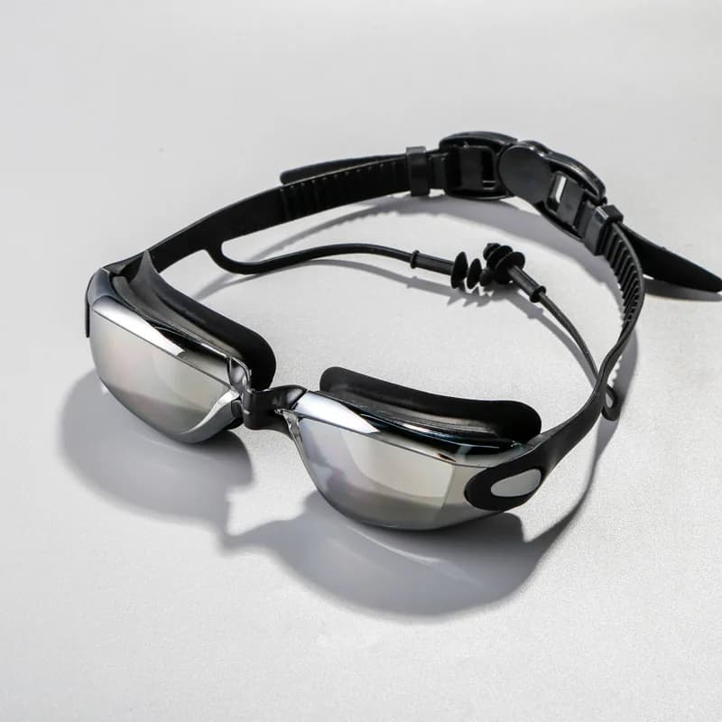 Nuoto Occhialini for Miopia High Definition Anti-fog, Small frame, Silver lenses, Waterproof