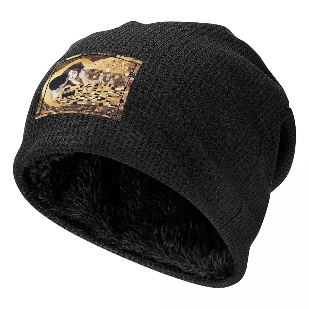 Gustav Klimt The Kiss Abstract Freyas Art Unisex Adult Beanies Caps Fleece-Lined Bonnet Hat Autumn Winter Outdoor Skullies Hats