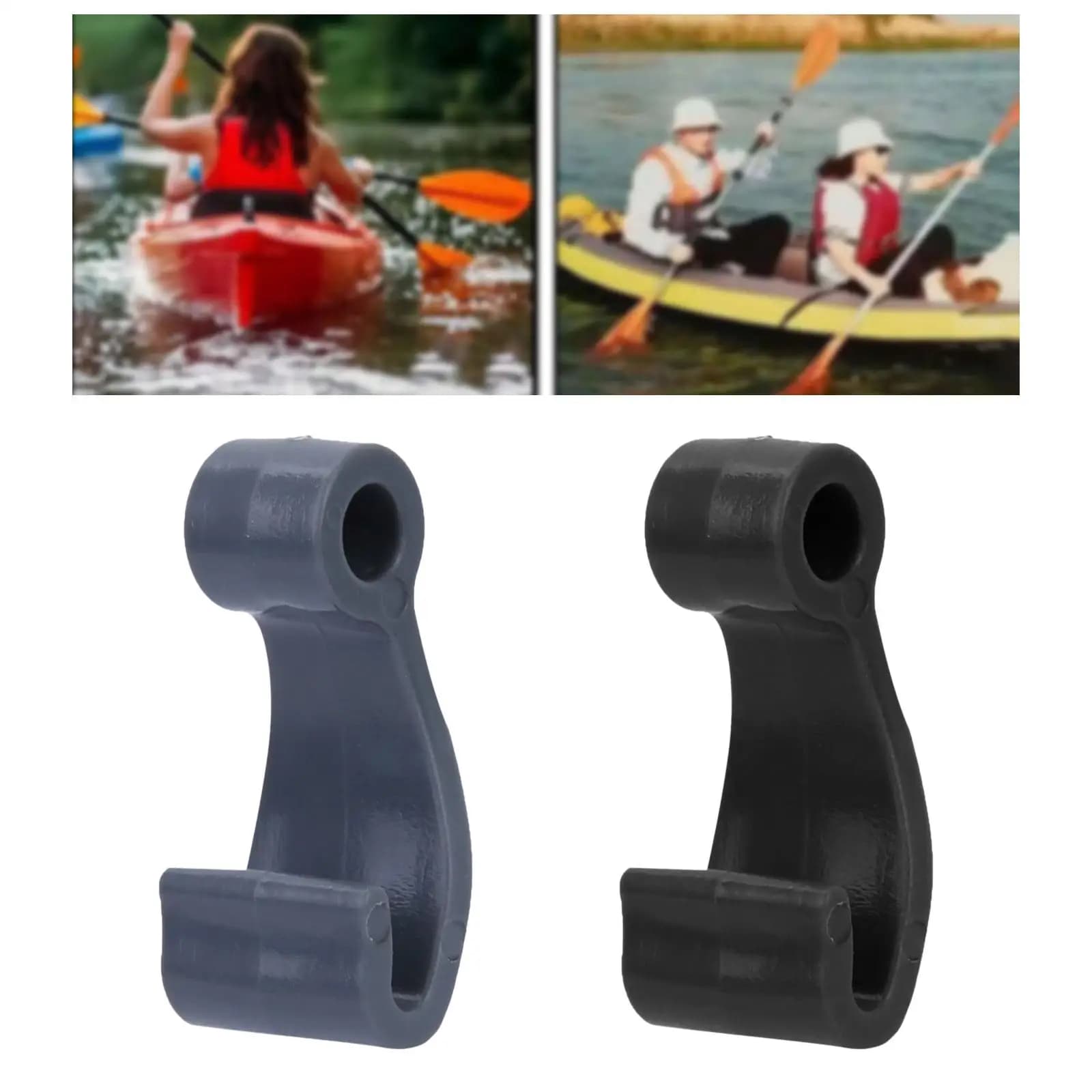 6 Pezzi Ganci Bungee per Kayak Ganci a Forma di J Ganci di Ancoraggio in Nylon Nero Portatili per Kayak Accessorio Sport Acquatici Paddle Board Barca