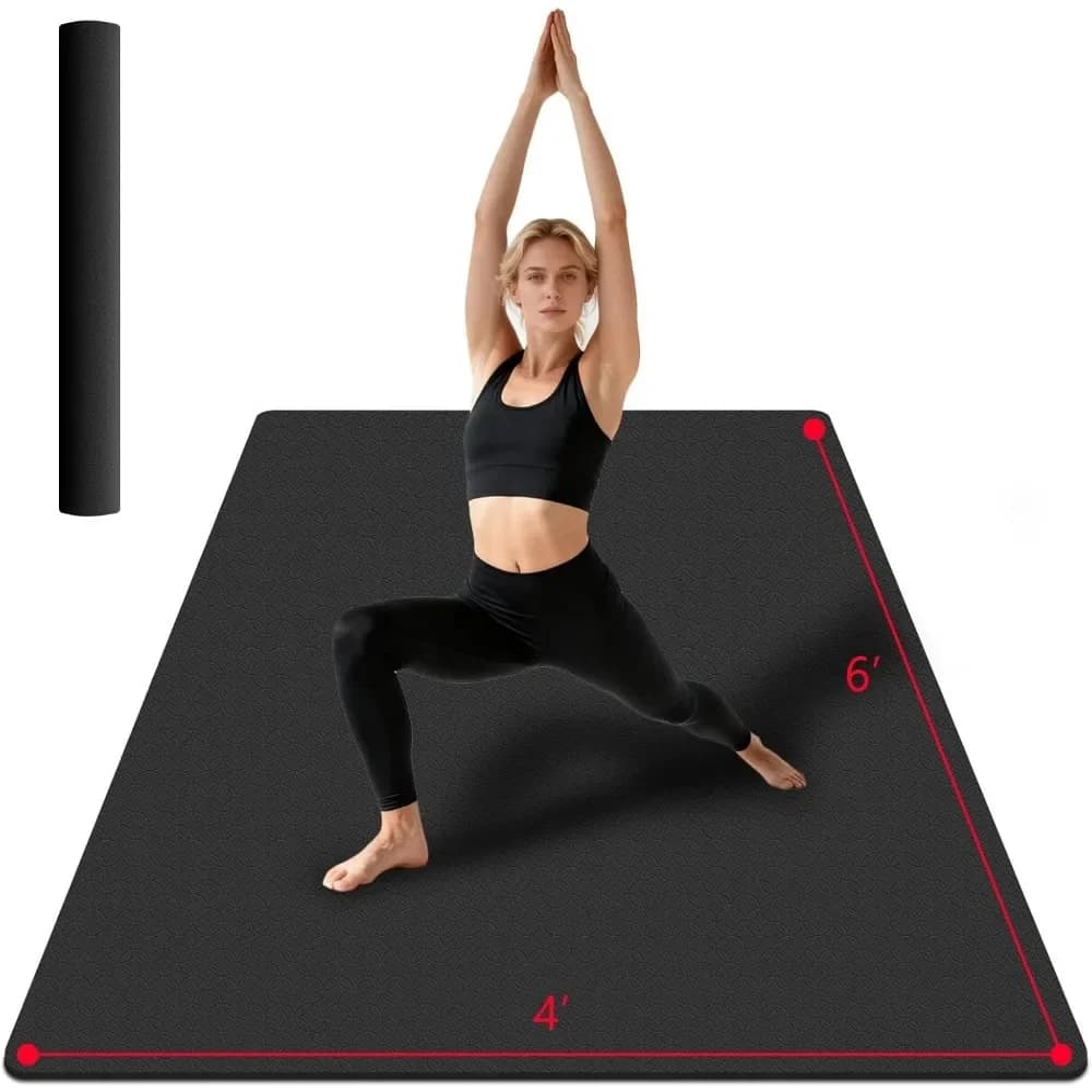 Tappetino per Esercizi Extra Large e Spesso, Antiscivolo e Resistente per Yoga, Pilates, Stretching, Allenamento a Casa, per Uomini e Donne