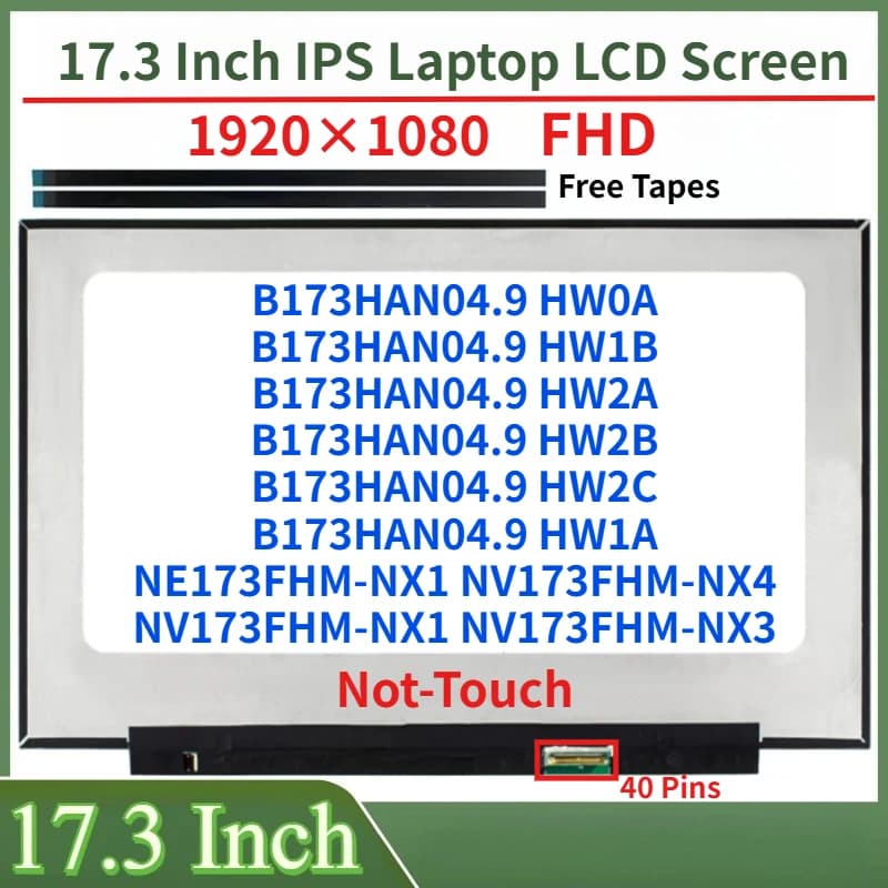 17.3 Inch 144Hz Laptop LCD Screen B173HAN04.9 NE173FHM-NX1 NV173FHM-NX4 NV173FHM-NX1 NV173FHM-NX3 Display Matrix Panel Not-Touch