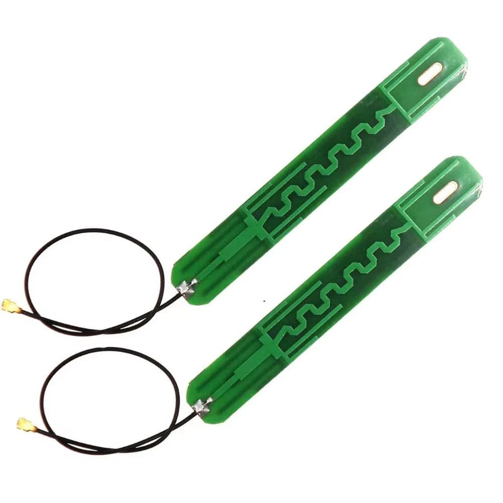 Antenne interne PCB per antenna WiFi dual band da 2 pezzi 2,4 GHz 5,8 GHz con cavo da 12 cm per scheda M.2 7265 8265 9260 9560 AX200