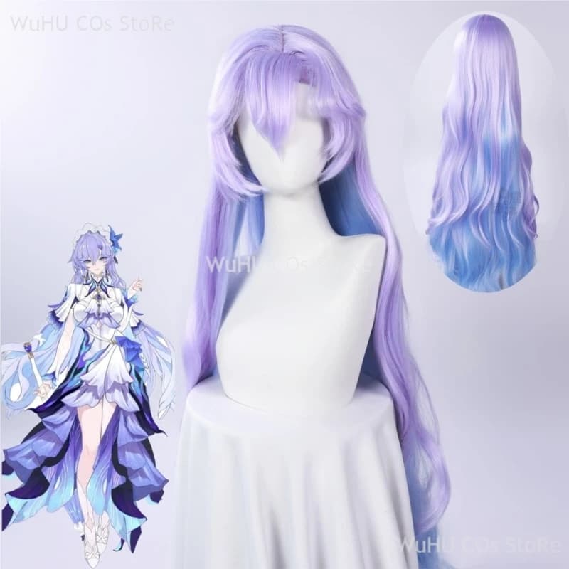Gioco Wuthering Waves Blu Viola Capelli Lunghi Rinascita Fisalia Famiglia Cantarella Parrucca Cosplay Festa di Halloween Donne Ragazze Carnevale