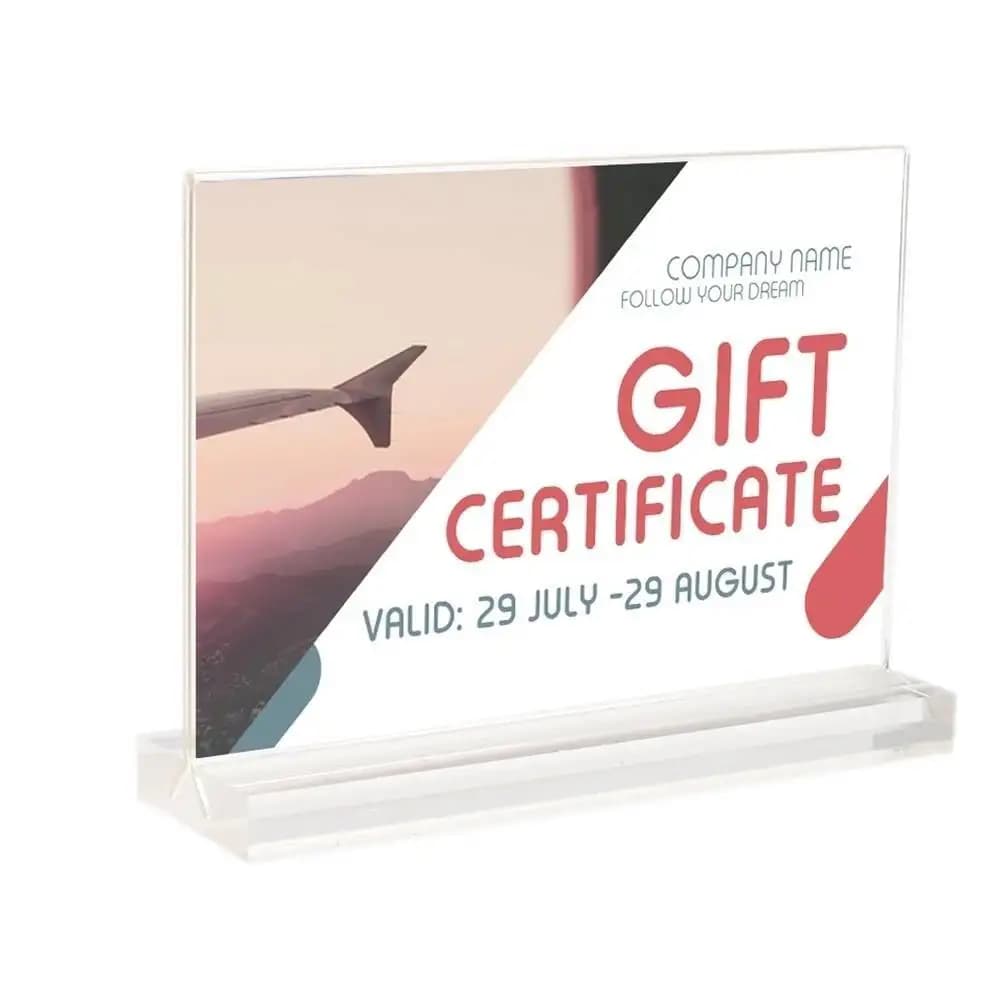 4 pezzi A6 porta etichette in acrilico supporto per cartello da scrivania porta etichette hotel ristorante banner poster prezzo carta espositore cornice per etichette