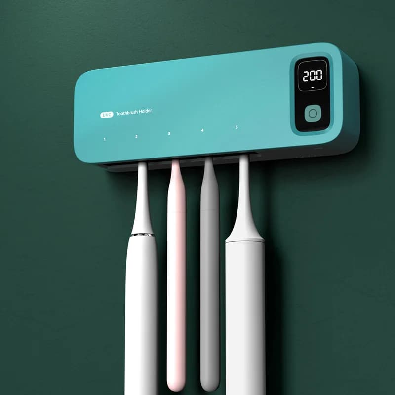 Sterilizzatore UV Professionale per Spazzolini, Sterilizzazione con Un Solo Tasto, Asciugatura Automatica, Scatola Elettrica ad Asciugatura Rapida, Montaggio a Parete Senza Foratura