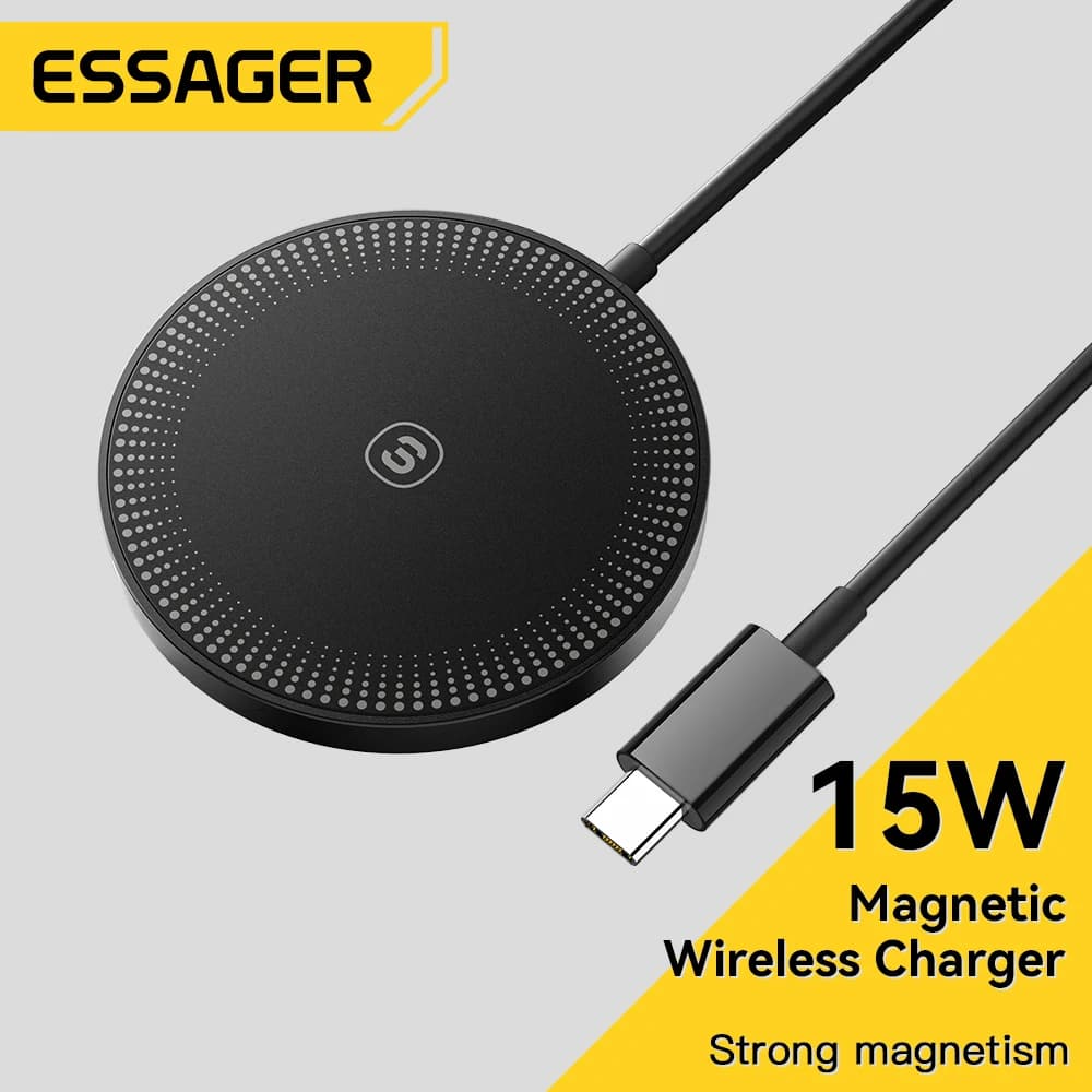 Caricabatterie Wireless Qi magnetico Essager 15W con cavo per iPhone 14 13 12 Pro Max ricarica Wireless veloce per Samsung Xiaomi Huawei