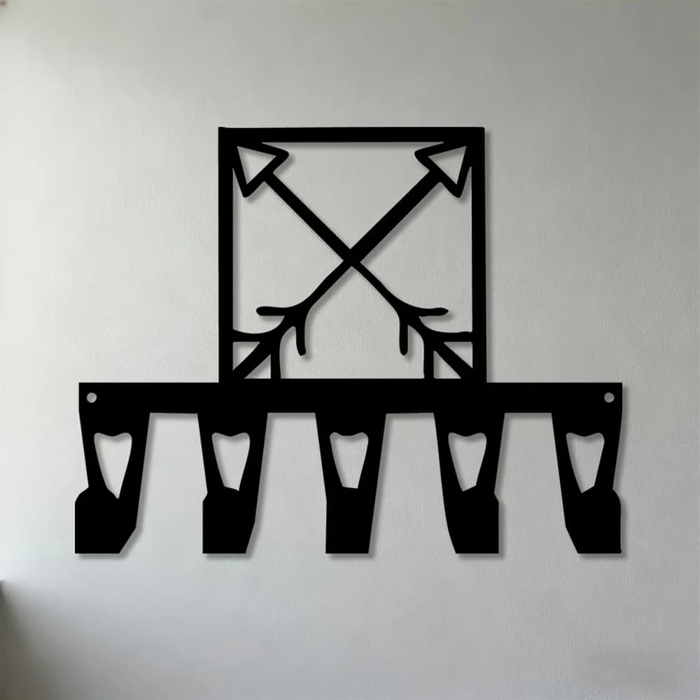 Decorazione da Parete in Metallo 2D con Frecce Incrociate, Arte Tribale in Ferro per Soggiorno, Camera da Letto, Ufficio