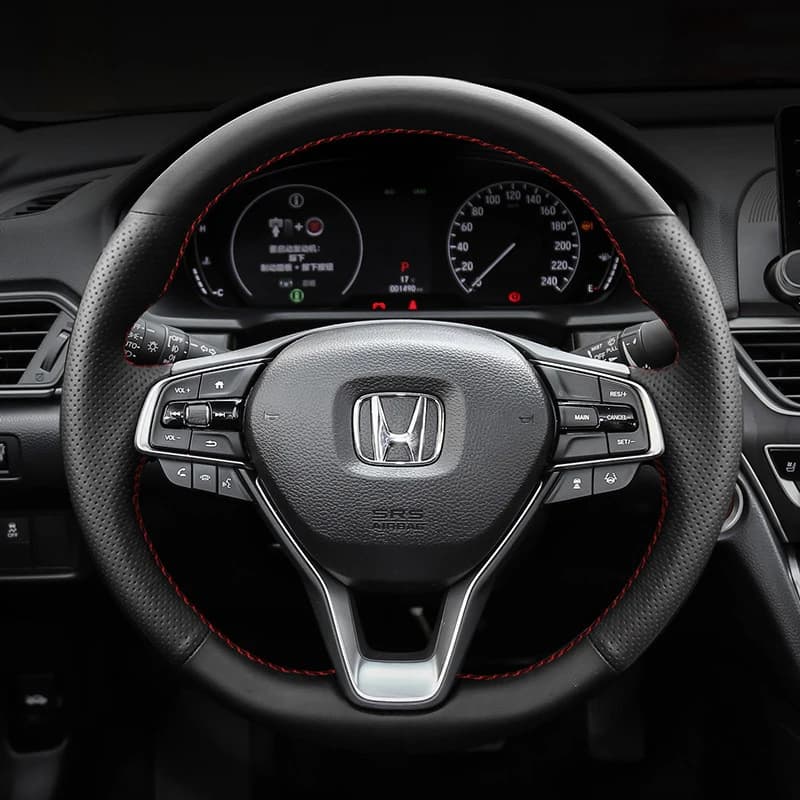 Customized Car Steering Wheel Cover for Honda Accord 10 2018-2022 Odyssey 2021-2026 City 2023-2025 Leather Car Wheel Steering