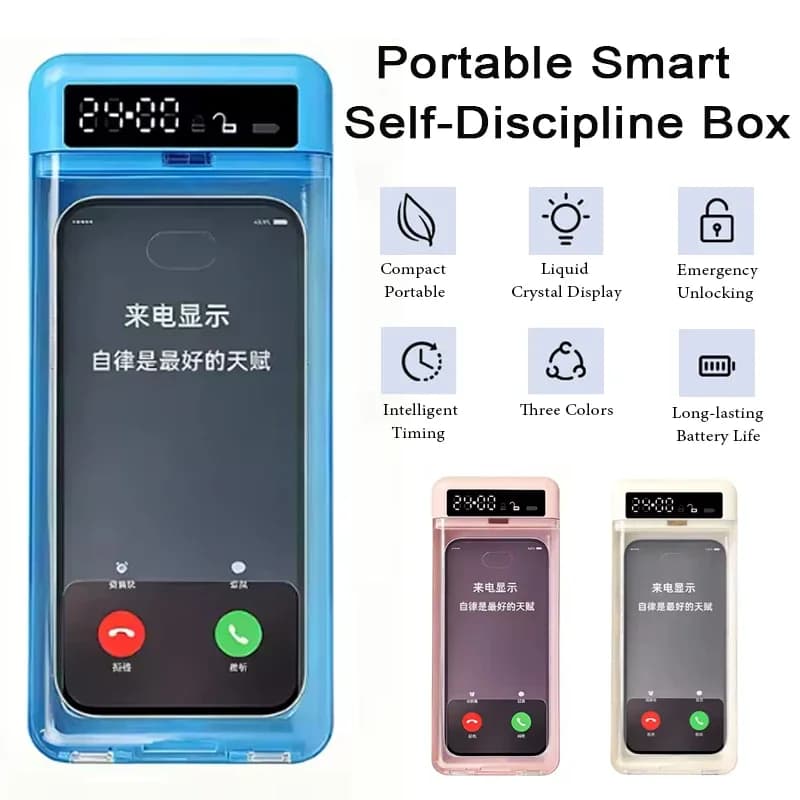 Scatola di Blocco Telefono Trasparente con Schermo Display, Dispositivo di Autodisciplina, Timer Intelligente, Gestore del Tempo per Studenti