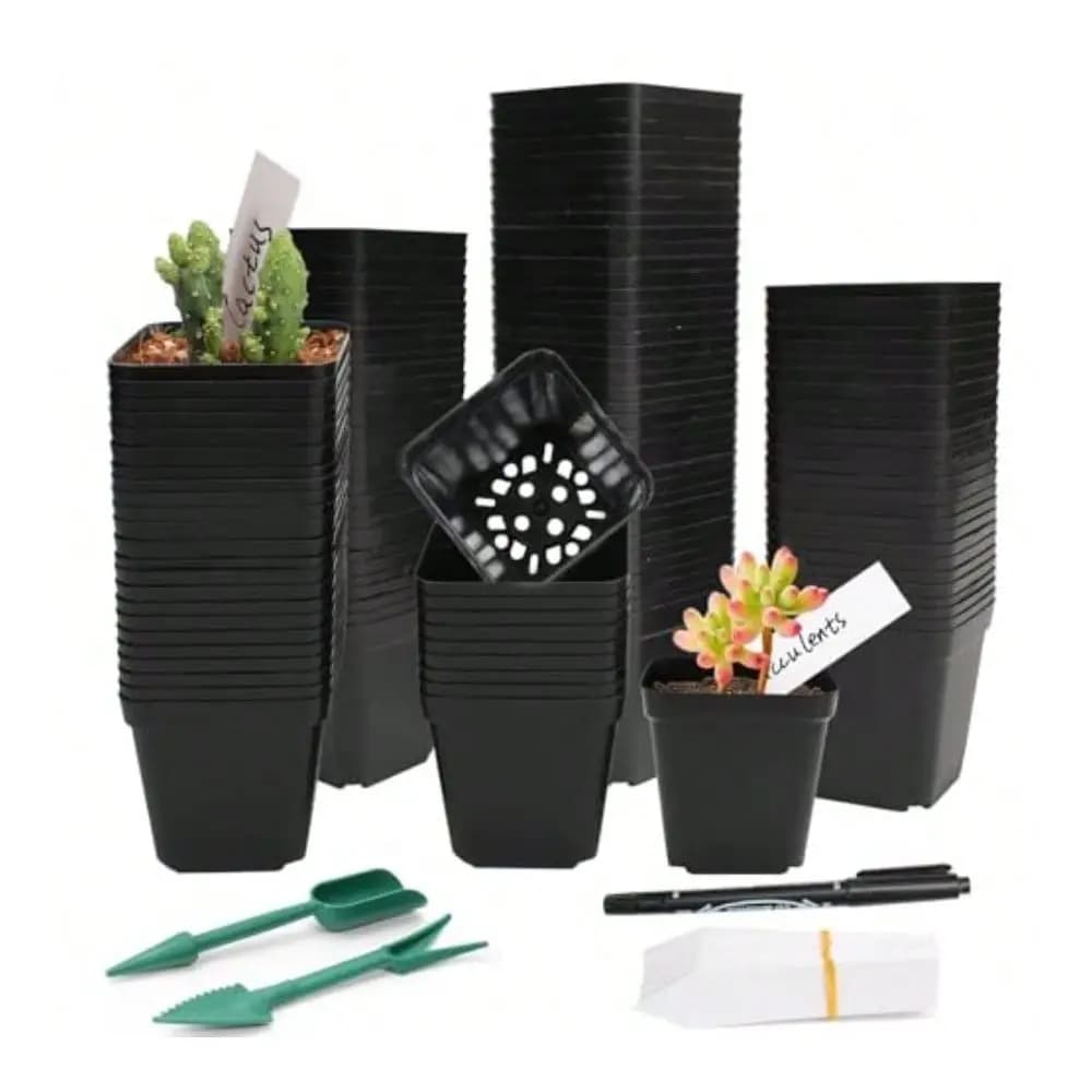 Vasi Quadrati per Semenzai da 2,6 Pollici, Vasi Flessibili in Plastica per Piantine, Piccoli Vasi Spessi per la Germinazione di Semi, Piante Succulente e Fiori
