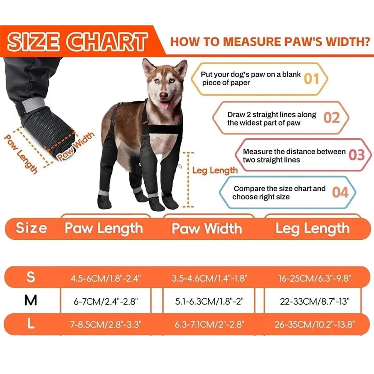 ABFW Stivali con Bretelle per Cani, Stivali da Pioggia per Cani di Taglia Grande, Stivali Invernali Impermeabili per Cani, Protezioni per Zampe, Scarpe Leggings M