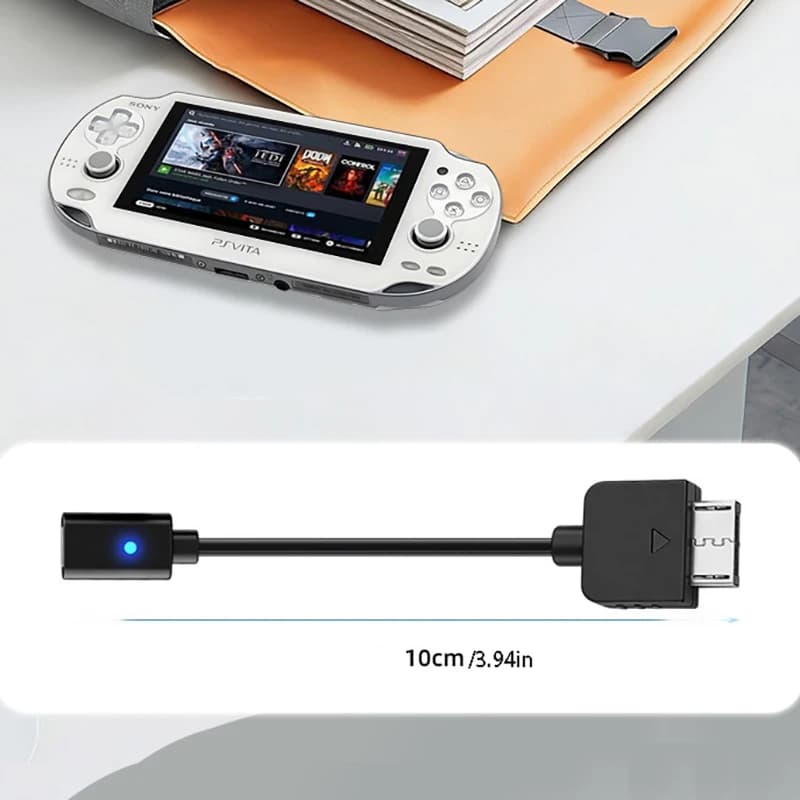 USB C Charging Adapter for PS Vita, LED Indicator Power Converter Cable, Gaming Desk Console Power Up
