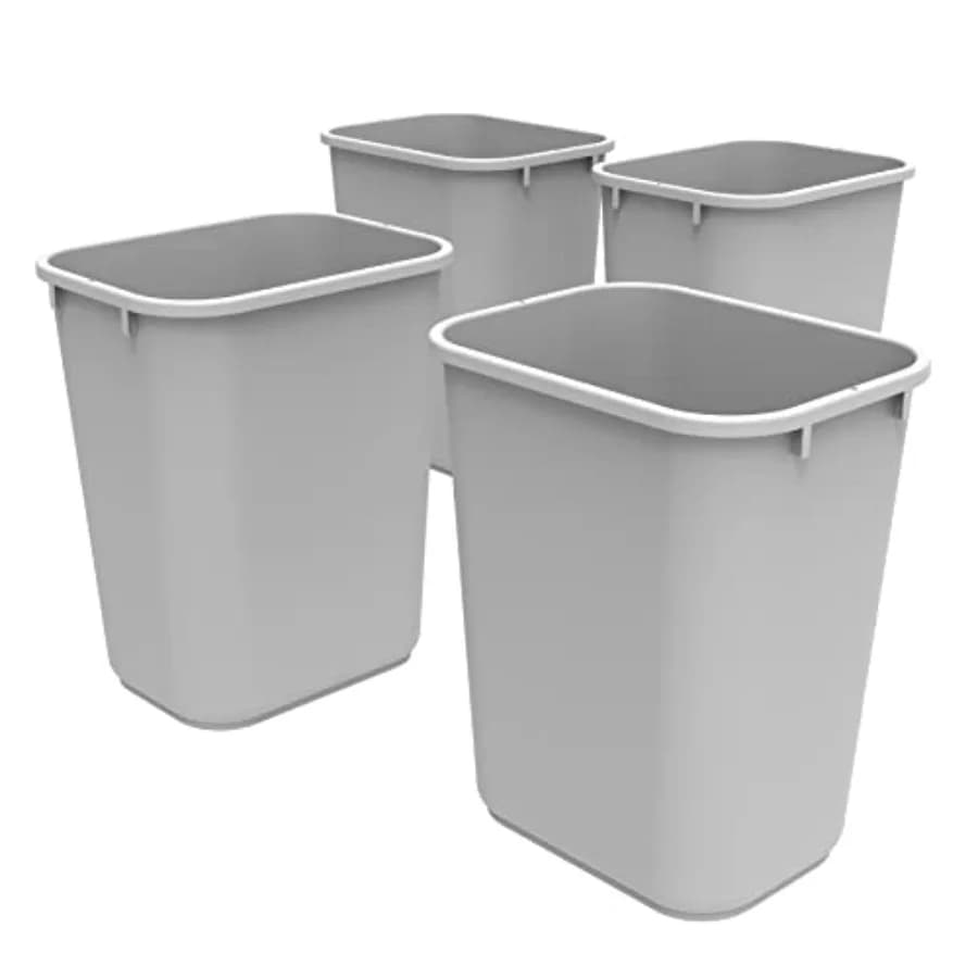 Cestino per rifiuti grande/alto grigio 15,5 x 11 x 20,75 pollici, confezione da 4 00701C04C