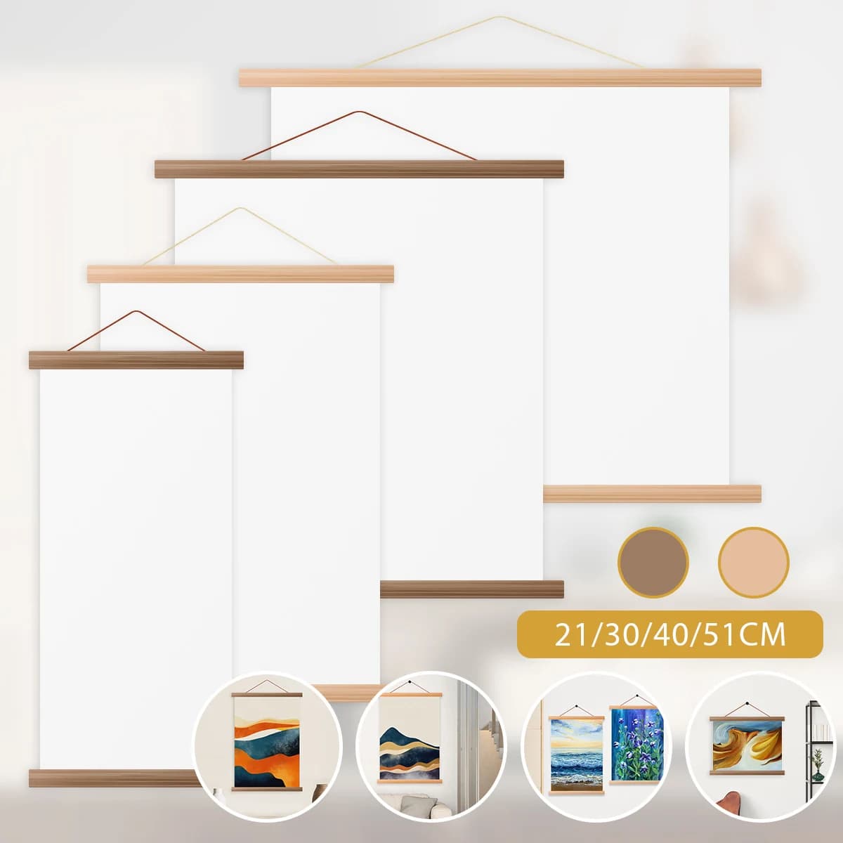 4 pezzi cornice magnetica fai da te cornici per poster in legno cornici per poster stampa su tela arte della parete cornice magnetica riciclabile per foto decorazioni per la casa