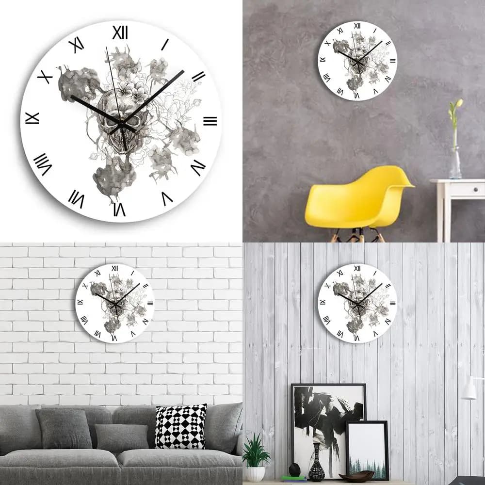 Acrylic silent wall clock with theme skull Amazon Best Seller Influencer Popular Unique