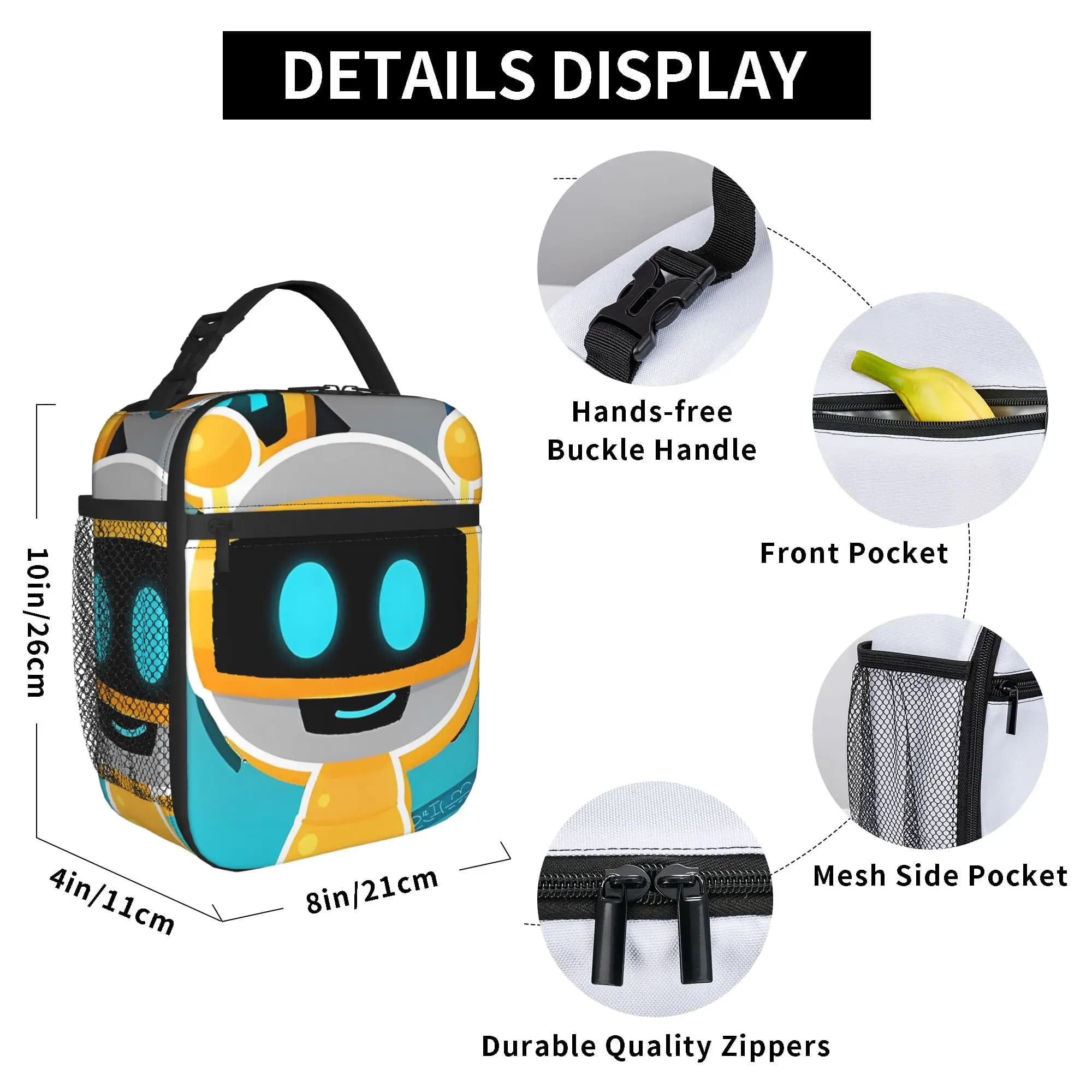 Cartoon Sprunkis Game Thermal Insulated Lunch Bag for Office Portable Food Container Bags Cooler Thermal Lunch Boxes