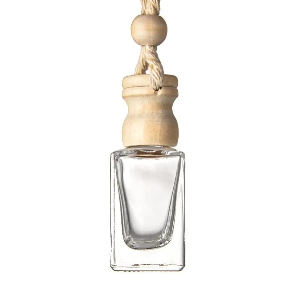 New Mini Fragrance Pendent Bottle Auto Aromatherapy Automotive Decoration Perfume Diffuser Wooden Empty Perfum Glass Bottle