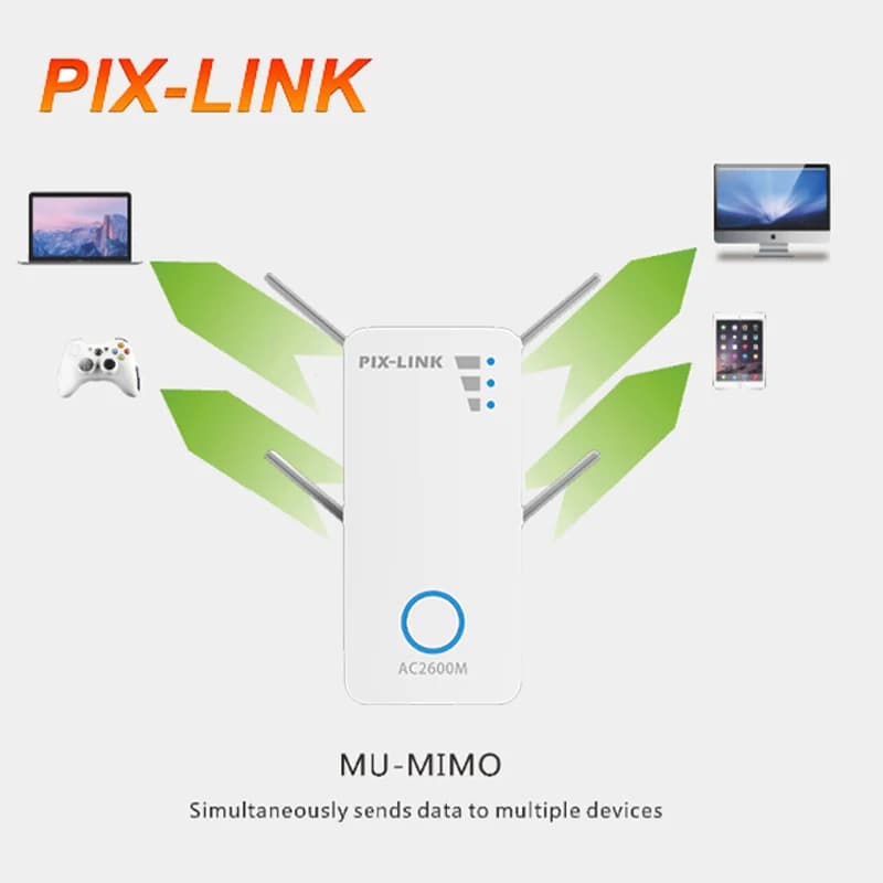 Whole Home Wi-Fi Coverage Optimizer Supporting 2600Mbps Dual Band Speed MU-MIMO Tech, Built-in Gigabit Port Display Repeater AP