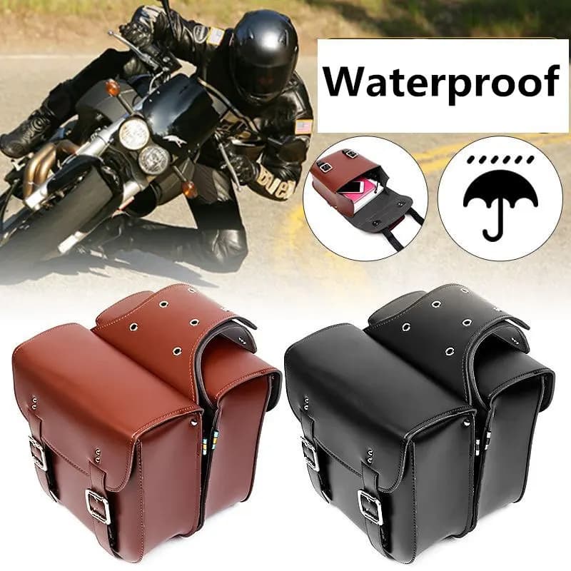 Motorcycle Bicycle Universal Waterproof PU Saddlebag Rear Side Travel Luggage Bag Tool Phone Wallet Bag For Harley Kawasaki BMW