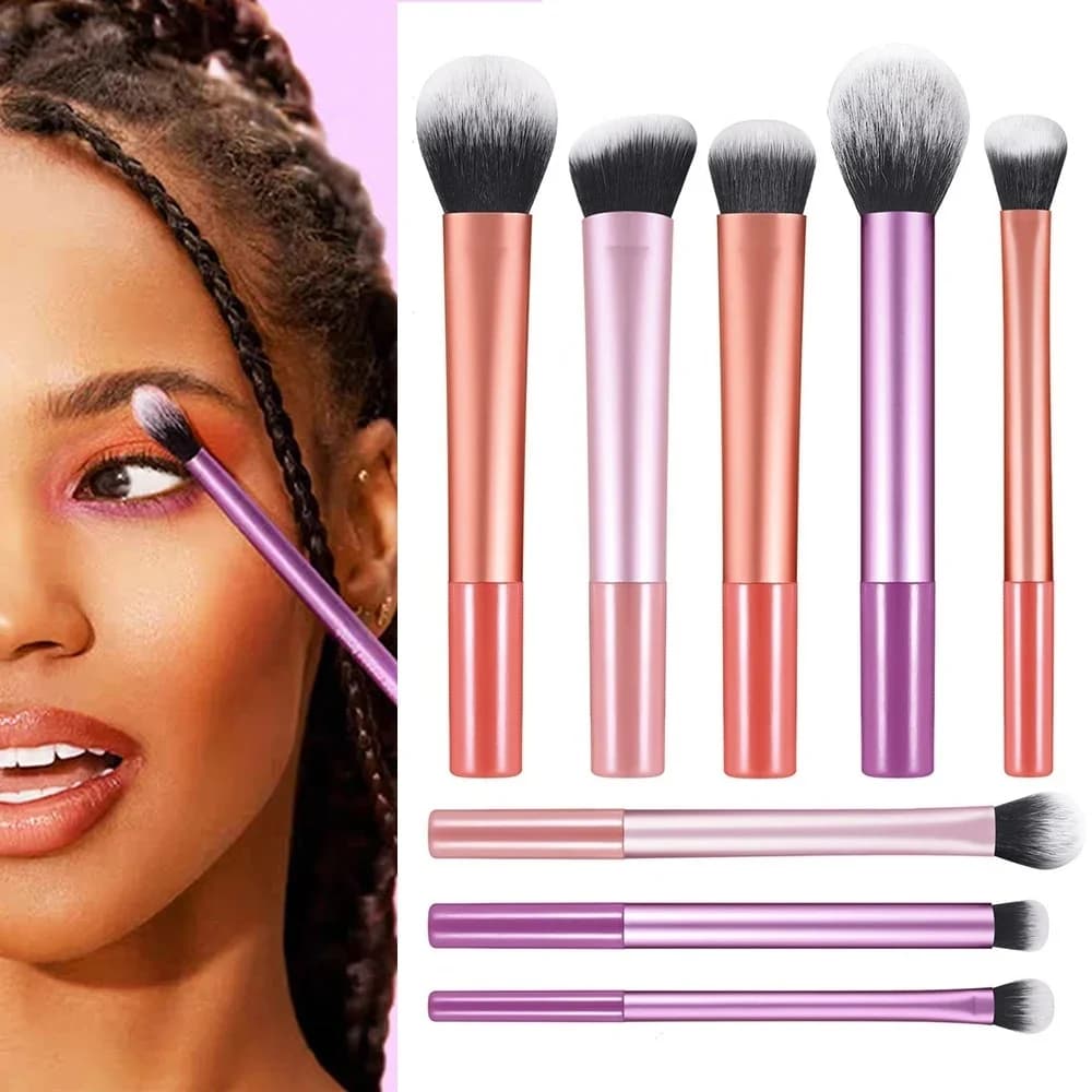 8pcs Makeup Brush Kit Soft Synthetic Hair Make Up Brushes Foundation Sculpting Concealer Blush Eyeshadow Cosmetic Makeup Tools