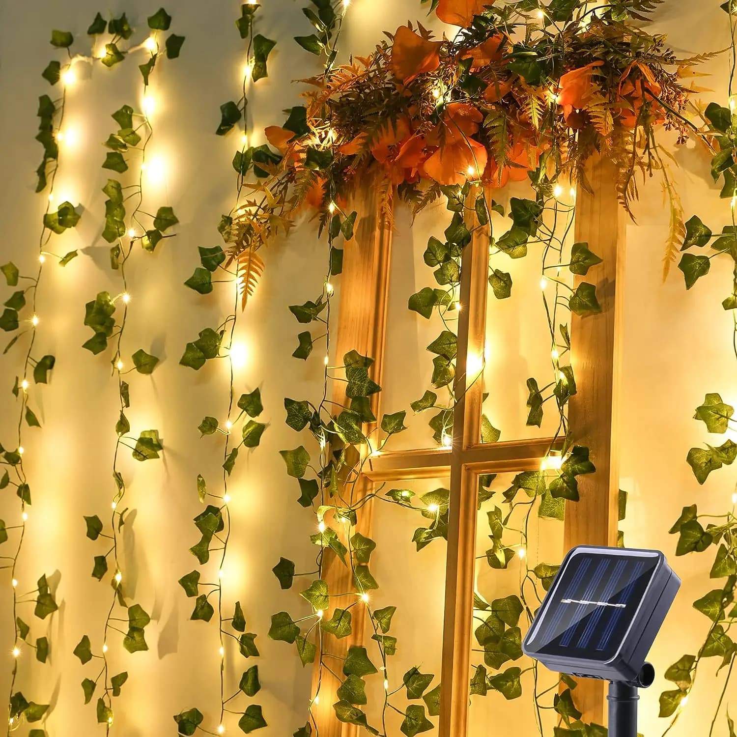 20-100 LED solare edera artificiale luce della stringa giardino strada ghirlanda lucine impermeabili per esterni per la decorazione di nozze di feste