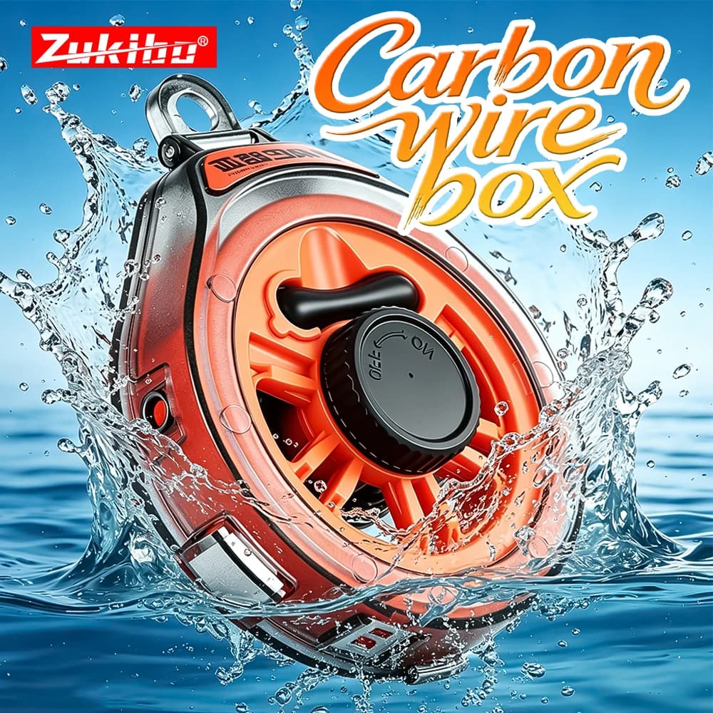 ZUKIBO Fishing Line Winder Storage Box Ceramic Guide Ring Leader Line Organizer Anti Reverse Quick Cut Portable Fishing Tool