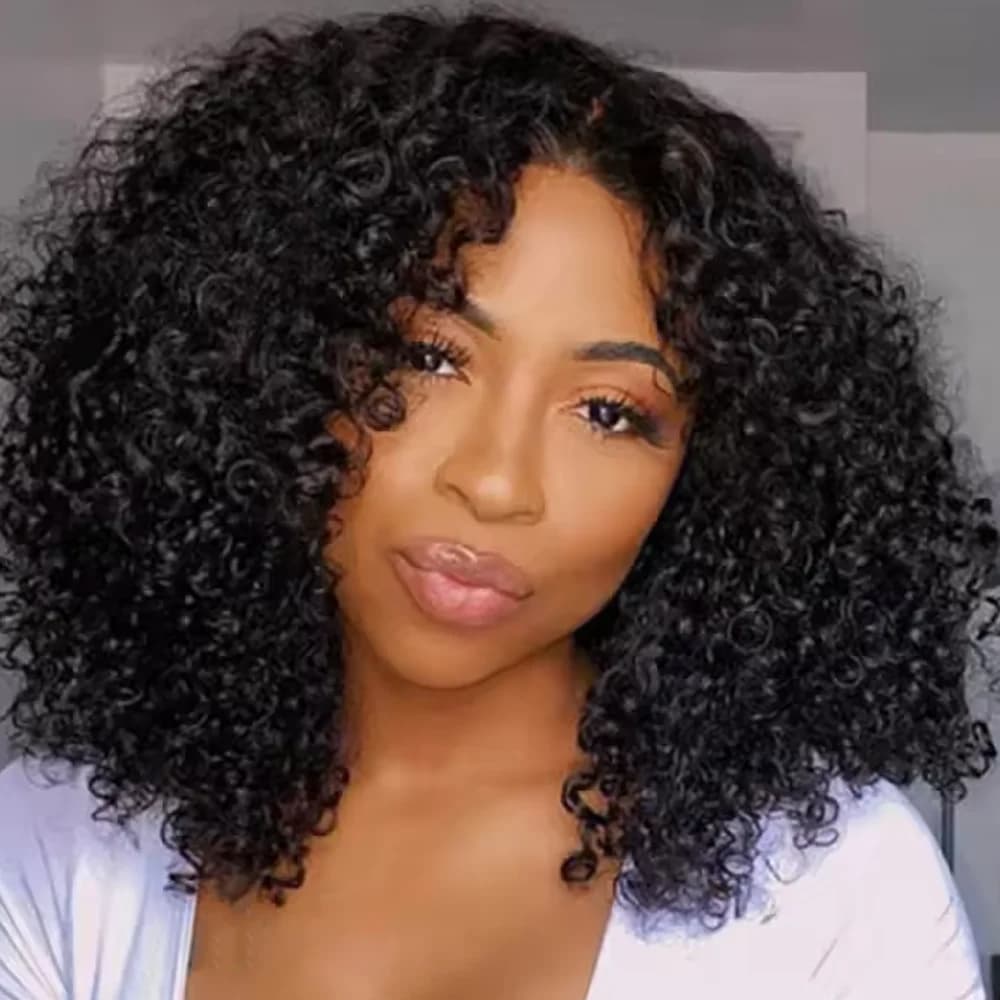 Half Wig 3 IN 1 with Drawstring Human Hair Wigs seamlessly 200 Density Ricci Half Wig High Density Clip in Hair Wigs 16-32 inch