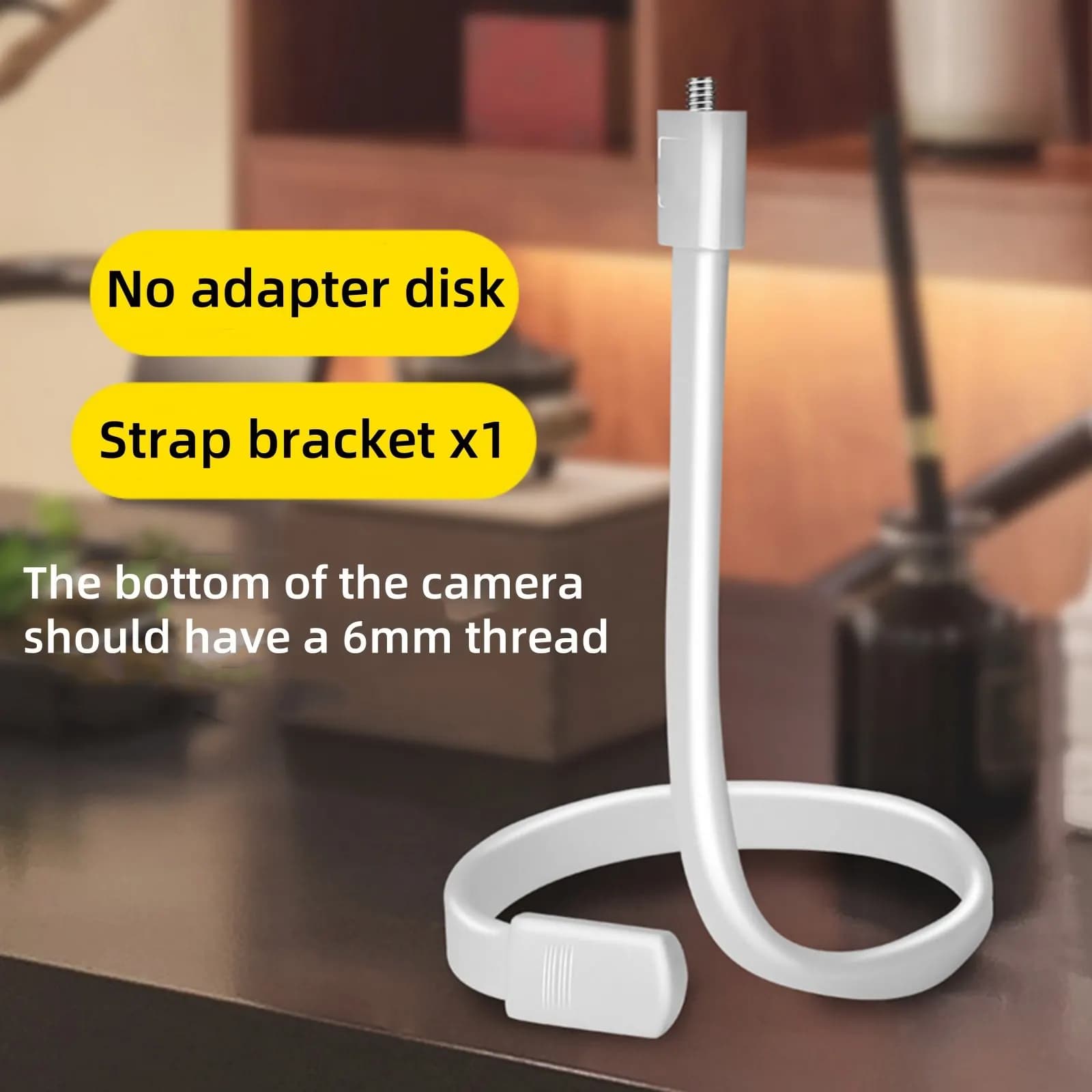 Supporto Flessibile per Telecamera con Collo d'Oca da 52cm, Avvolgibile su Palo, Vite da 1/4'', Staffa per Telecamera di Sicurezza e Baby Monitor, Senza Utensili