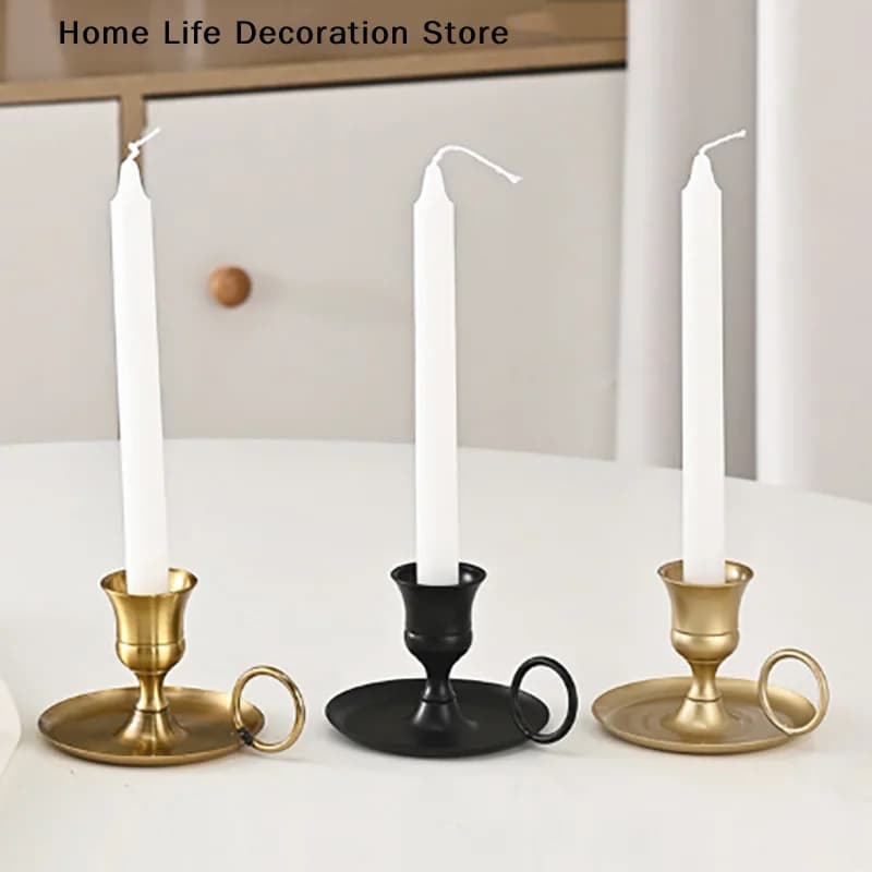 Portacandele in Metallo Stile Europeo, Elegante Supporto per Candele da Tavolo per Matrimoni, Raffinato Candelabro per Decorazioni Natalizie