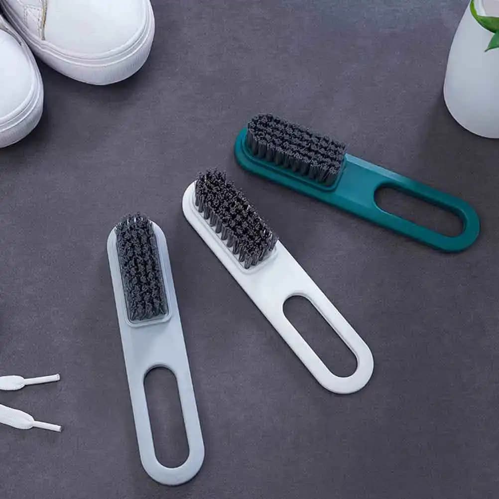 Set di 3 Spazzole per Scarpe con Manico Lungo e Foro per Appendere, Spazzola per Pulizia di Scarpe, Vestiti, Piastrelle, Vasca, Casa, Cucina, Lavanderia