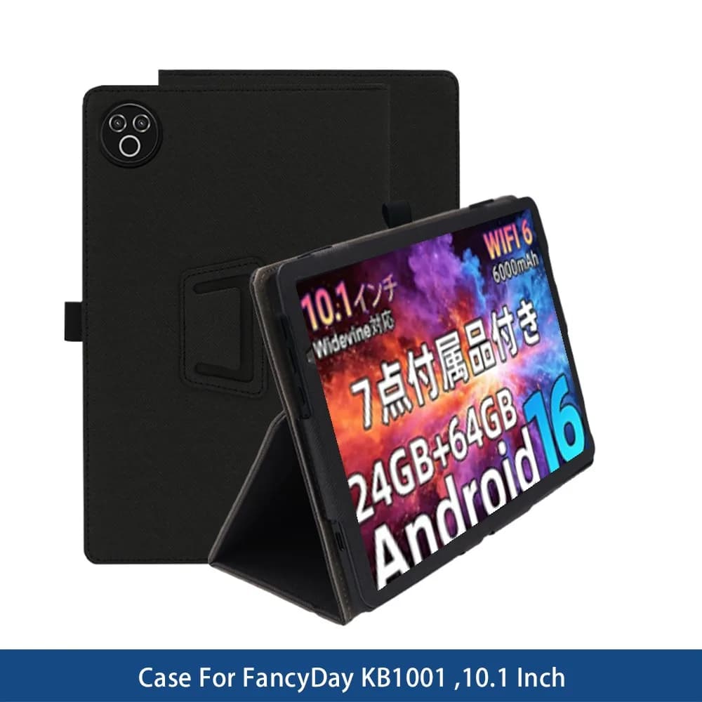 Funda Case For FancyDay KB1001 10.1"IN Tablet Case Ultra Slim PU Leather Folding Stand Cover,Stylus Pen Loop Holder, Wrist Strap
