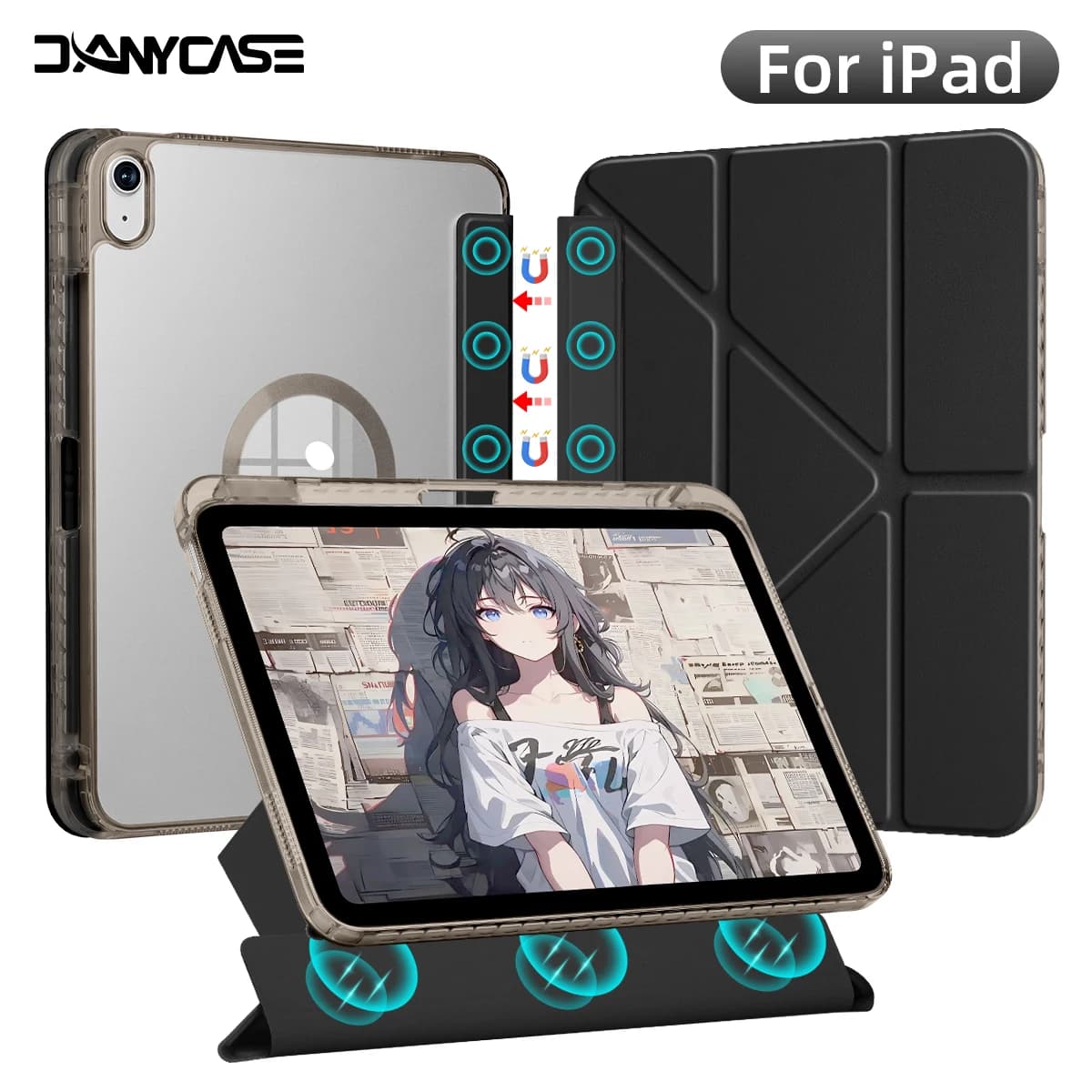 Per iPad 11 Custodia da 11 generazione Custodia da 10 generazione Air4 5 Pro 11 pollici per iPad Air 11 pollici M2 M3 Custodia con portapenne Custodia per tablet satinata