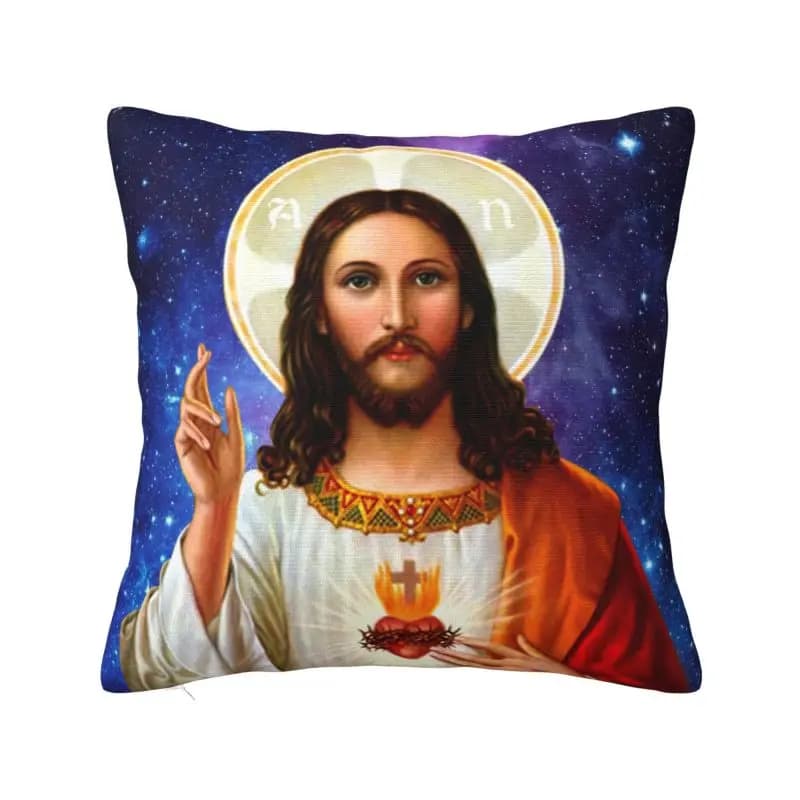 Sacred Heart Of Jesus Throw Pillow Case Living Room Decoration Christian Catholic God Sofa Cushion Cover Polyester Pillowcase