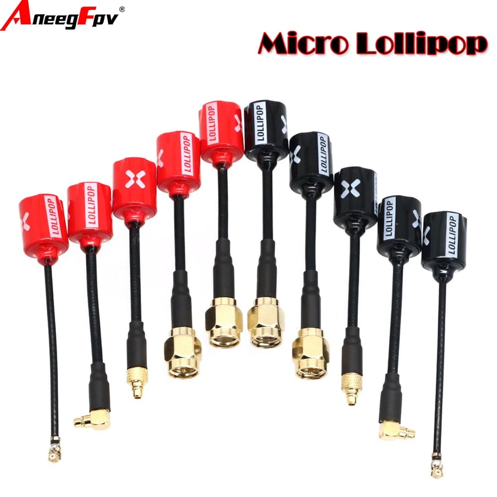 2 pz Foxeer Micro Lollipop 5.8G 2.5DBi Ad Alto Guadagno Omni RHCP FPV Antenna MMCX Ad Angolo Retto RHCP UFL Super Mini Per RC FPV Drone