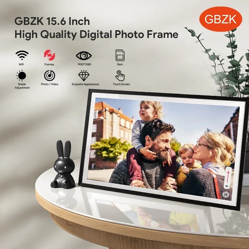 Cornice Digitale 2026 da 15.6 Pollici con Wi-Fi, Display IPS 1920*1080, Regalo per Compleanno, Anniversario, Matrimonio per Donne