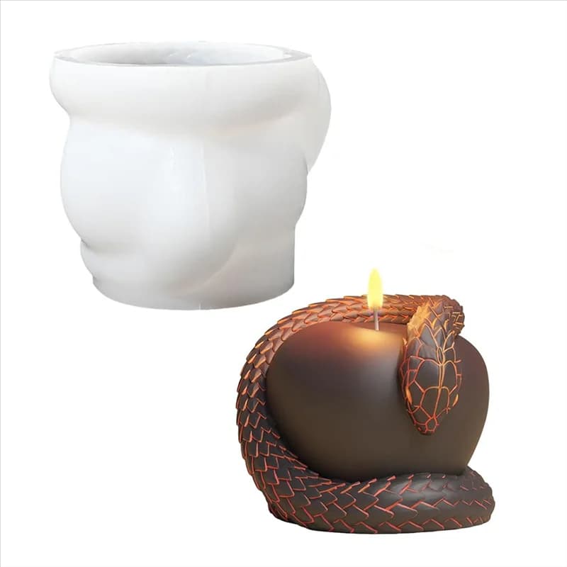 Hot Sale-For Scented Candles, Silicone Halloween Molds-Snake 3D Taboo Resin Mold For Soap, Wax