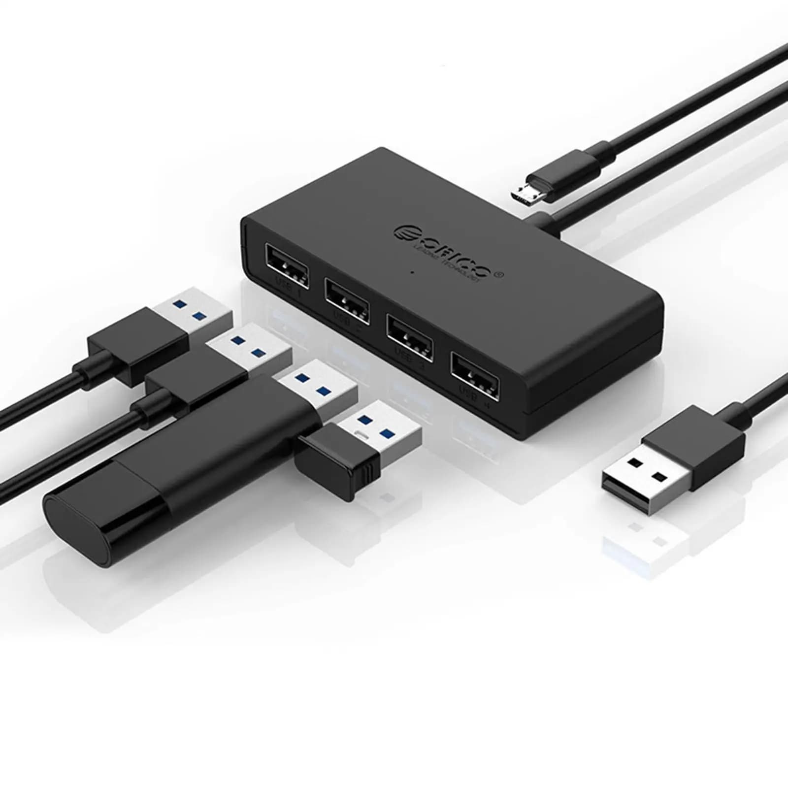 Hub USB a 4 Porte USB3.0, Adattatore Hub da Scrivania, Splitter USB per Desktop/PC