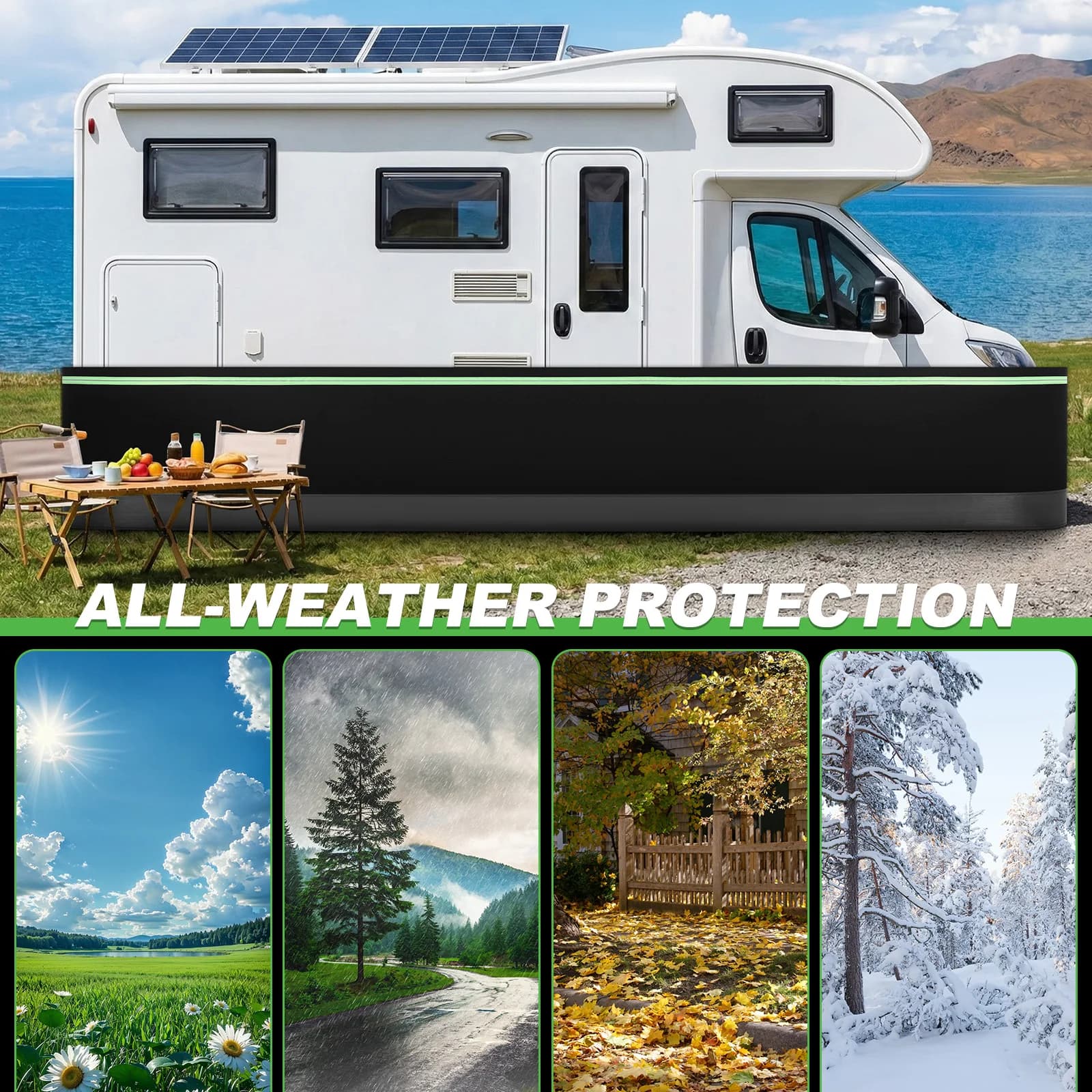 Insulating Cover for Camper with Metal Plates Dense, Cover for Auto, Easy Installation, Waterproof for Roulotte and Camper