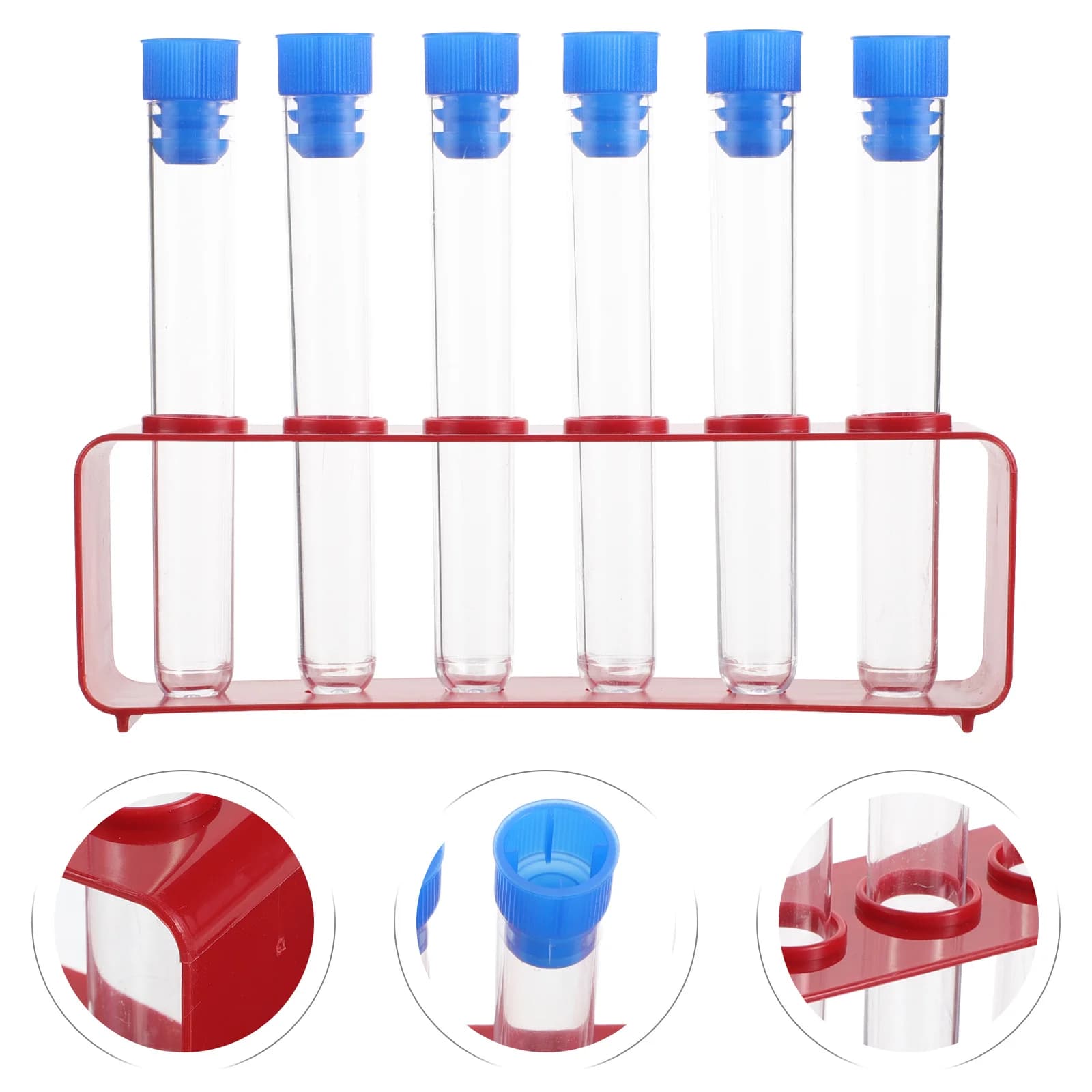 1 set di provette in vetro trasparente con rack di stoccaggio, precisione ad alta trasparenza, realizzate per esperimenti scientifici professionali
