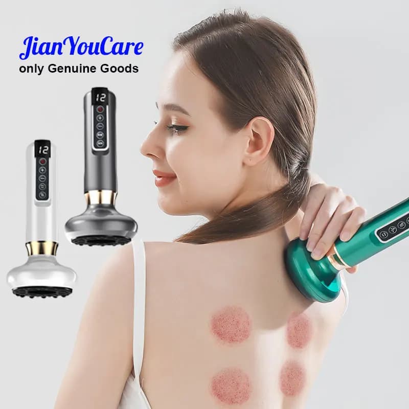 JianYouCare Elettrico Vuoto Pelle Coppettazione Terapia Set Riscaldamento Ventose Sangue Del Corpo Raschiando Guasha Massaggiatore Tazza Bellezza Salute