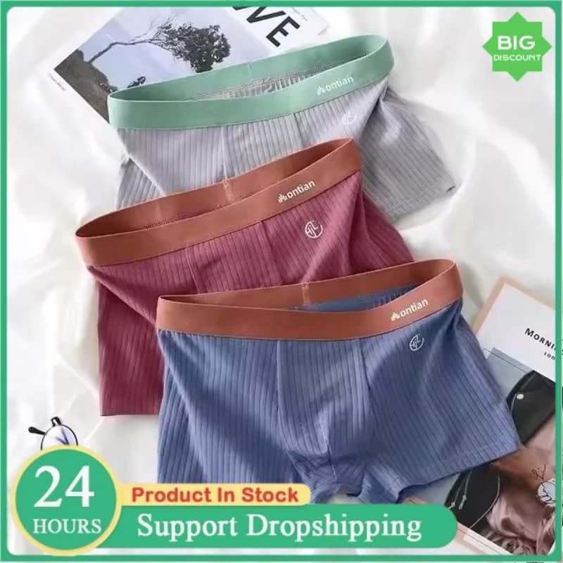 3Pcs/Pack Boxer Shorts Men Underwear Male Cotton Sexy Underpants Comfortable Breathable Panties Youth Sports Boxershorts M-3XL