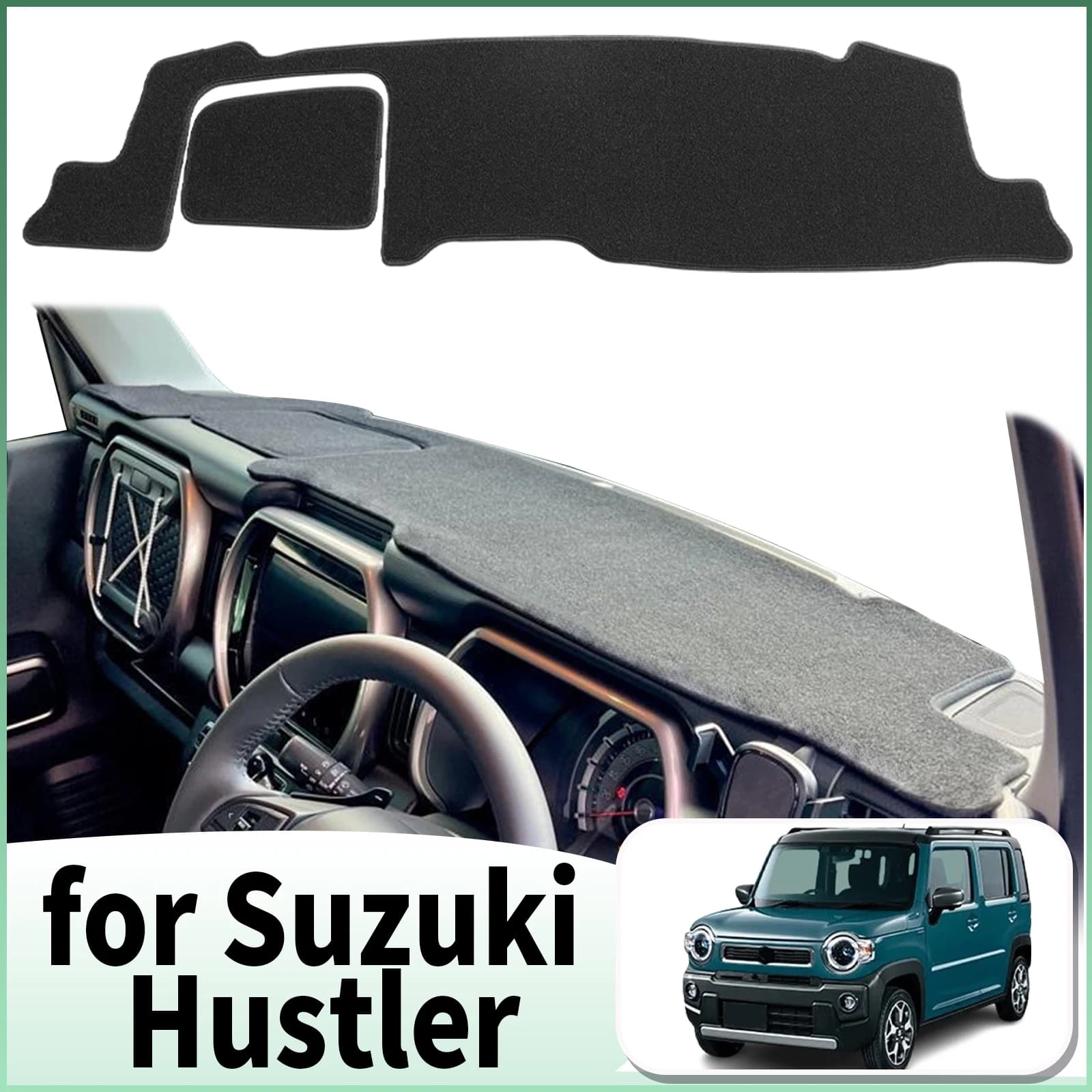 Misura per Suzuki Hustler MR31 MR52 MR92 RHD Auto Dash Zerbino Accessori Cruscotto Copertura Pad DashMat Parasole Tappeto Protettivo