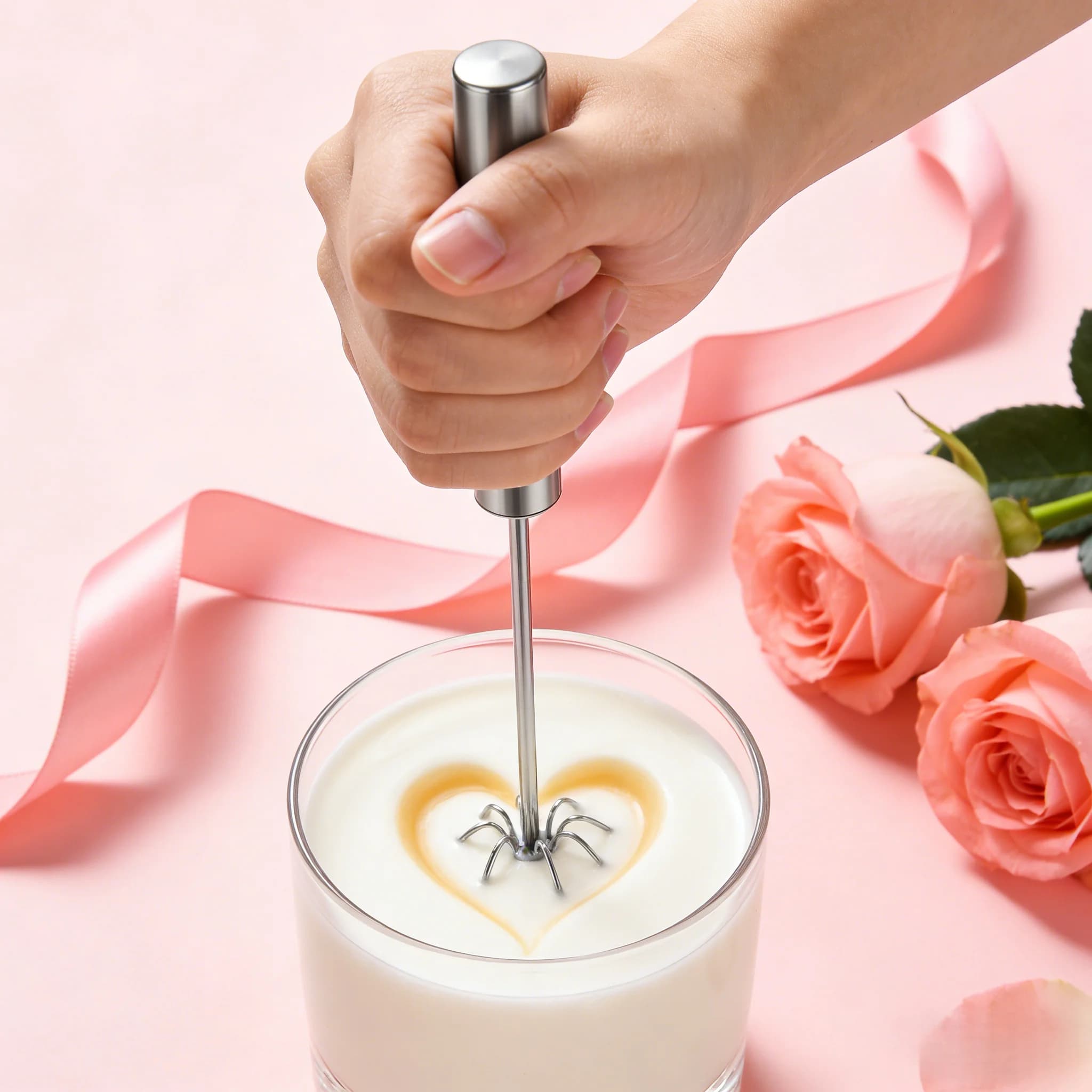 Frusta Automatica Portatile, Mixer Multifunzione a Pressione Singola per Uova, Crema, Bevande in Polvere, Utensile da Cucina Rapido e Facile, Regalo di San Valentino