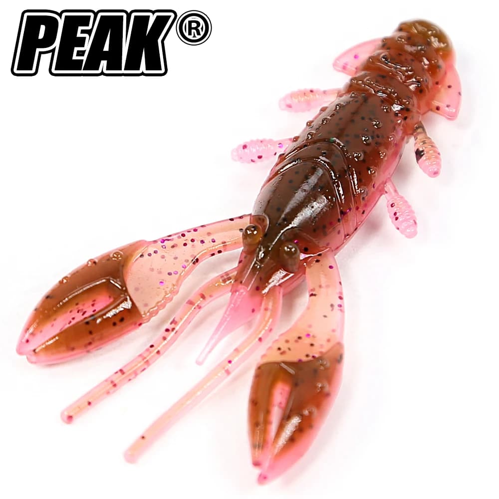 PEAK Esche galleggianti con crepe 60mm/8 pezzi Esche da pesca con esca morbida gamberetti Aragosta Esche da pesca con esca in plastica morbida