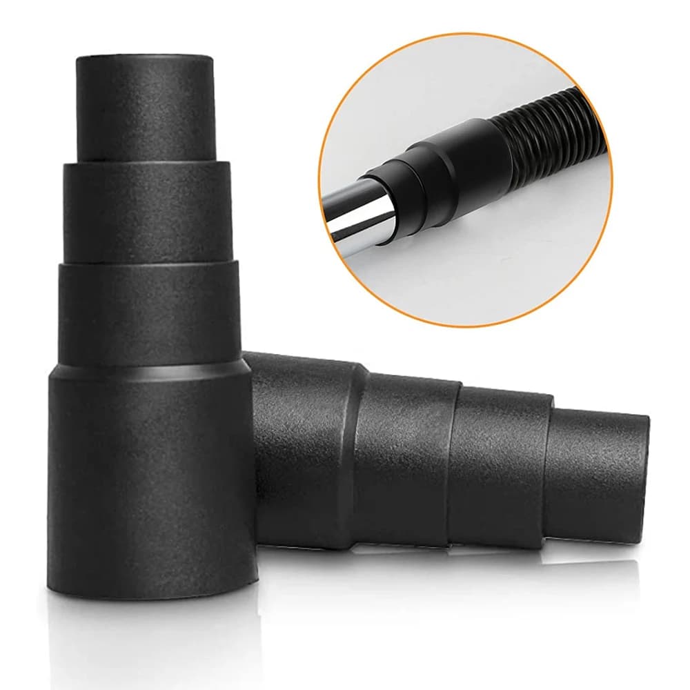 Universal Adapter Converter for 2/4 Piece Vacuum Hose Convertor for Round Suction Hose in Black Soft Rubber Dry and Wet Use