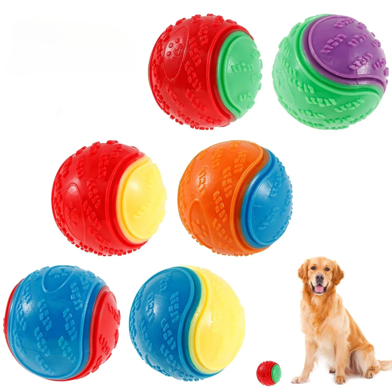 1 pz palline cigolanti giocattoli cani giocattoli interattivi TPR giocattolo da masticare per cani per cani animali domestici pulizia dei denti resistenza ai morsi forniture per animali domestici