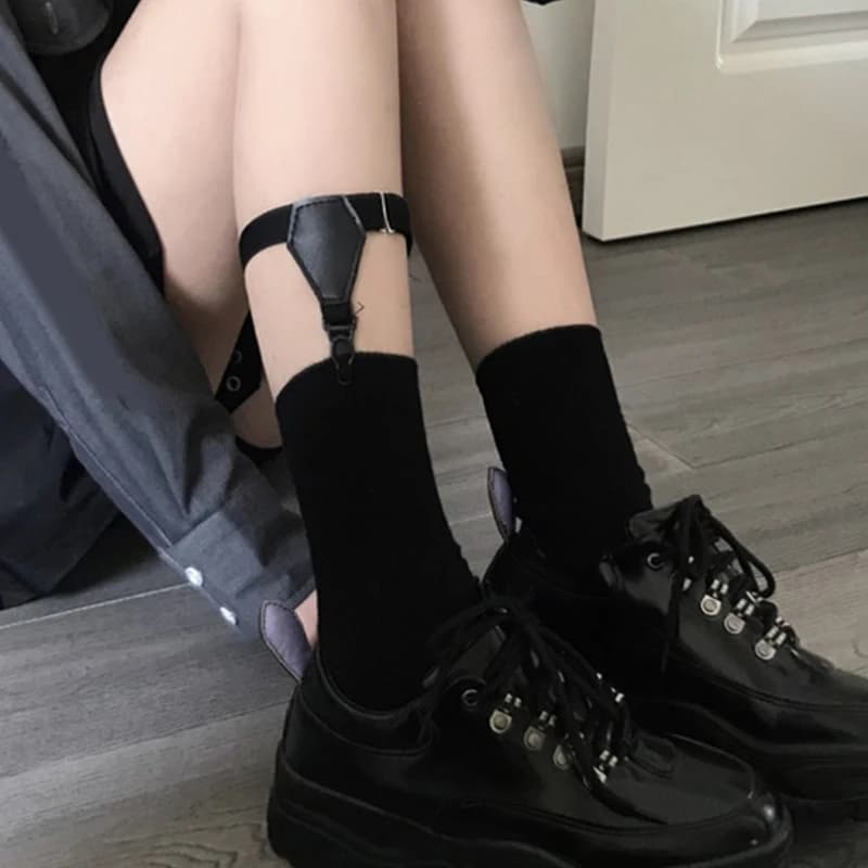 Fermacalze Elastici Regolabili Neri da Uomo e Donna con Clip Singole in Metallo Antiscivolo - 1 Pezzo