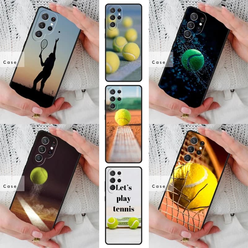 Cover per Telefono in TPU a Forma di Palline da Tennis per Samsung Galaxy S26 S25 S24 S23 S22 S21 S20 Note10 Plus FE Ultra
